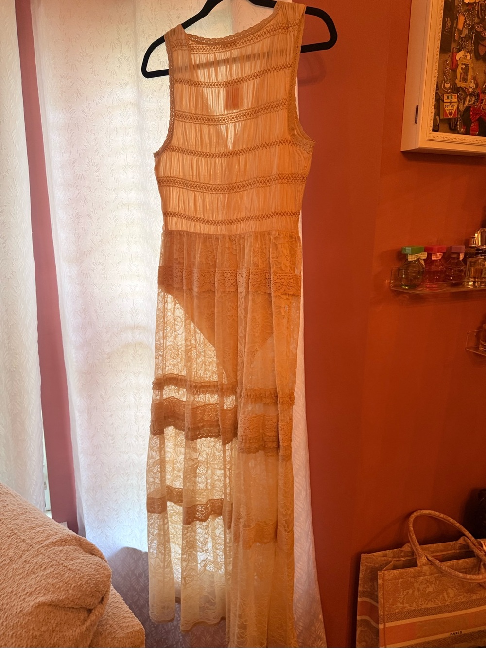 Intimately by Free People Sweet Saloon sleeveless maxi bodysuit in tea - Picture 2 of 5